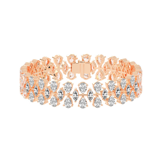 Pear Marquise Interlaced Diamond Statement Bracelet