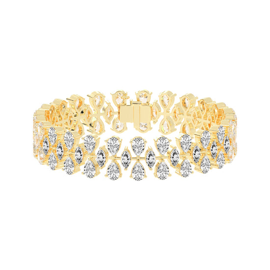 Pear Marquise Interlaced Diamond Statement Bracelet