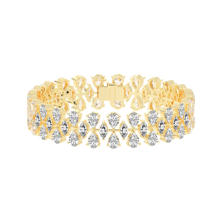 Pear Marquise Interlaced Diamond Statement Bracelet