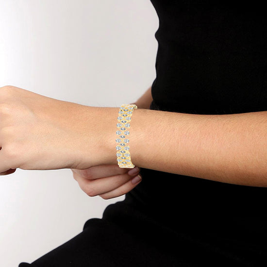 Pear Marquise Interlaced Diamond Statement Bracelet