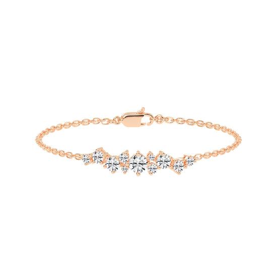 Maren Round Cut Chain Lab Diamond Bracelet