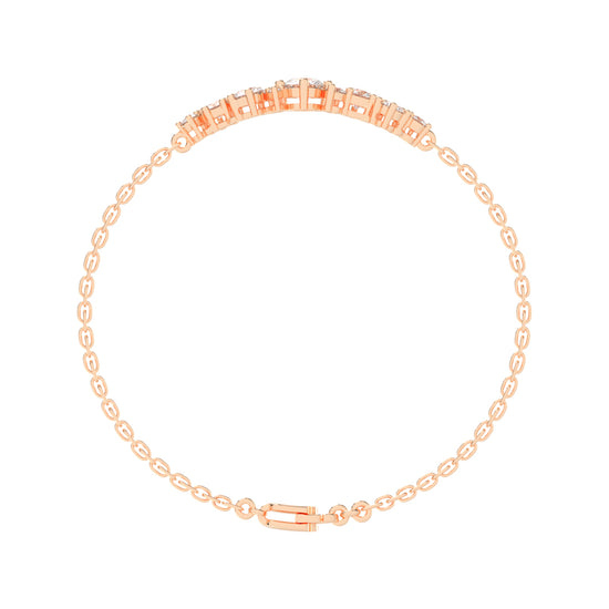Maren Round Cut Chain Lab Diamond Bracelet