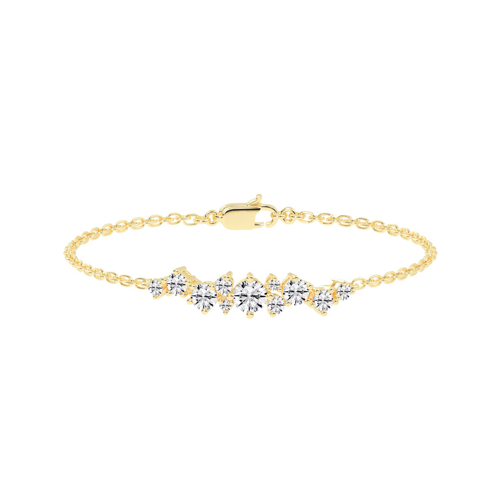 Maren Round Cut Chain Lab Diamond Bracelet