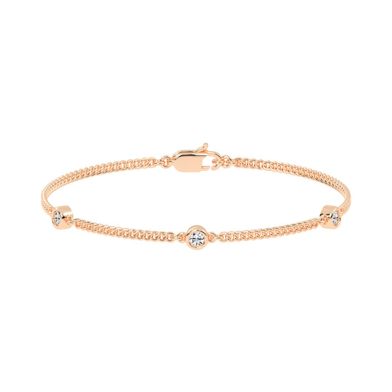 Calla Round Cut Curb Chain Lab Diamond Bracelet