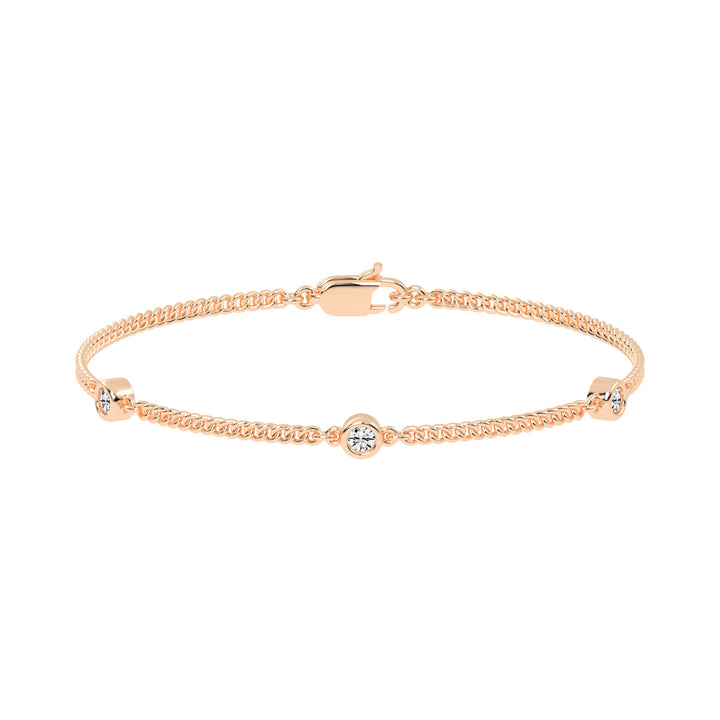 Calla Round Cut Curb Chain Lab Diamond Bracelet