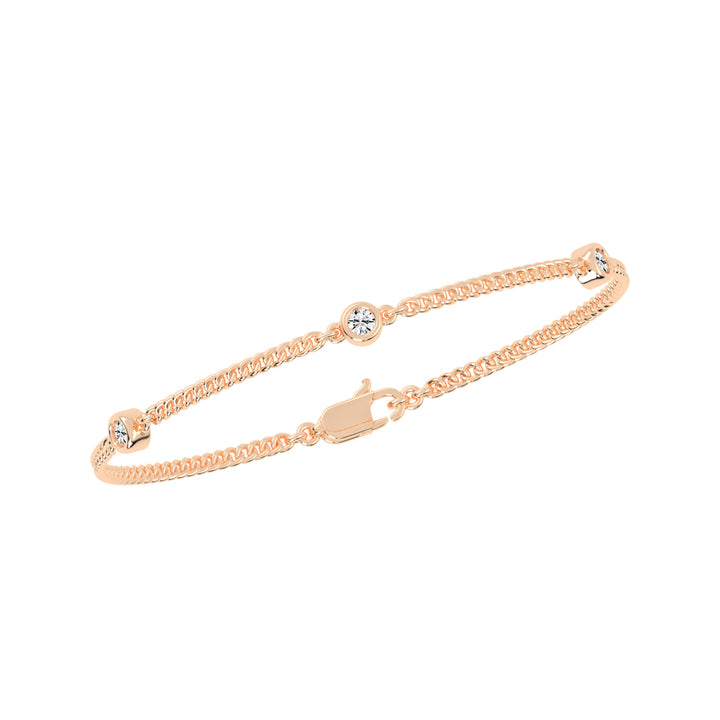 Calla Round Cut Curb Chain Lab Diamond Bracelet