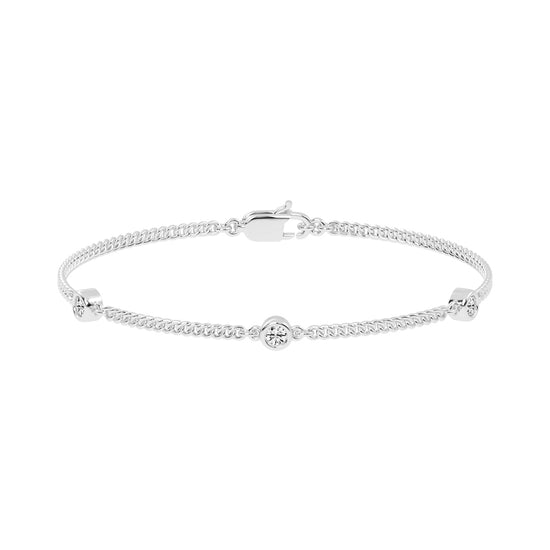 Calla Round Cut Curb Chain Lab Diamond Bracelet