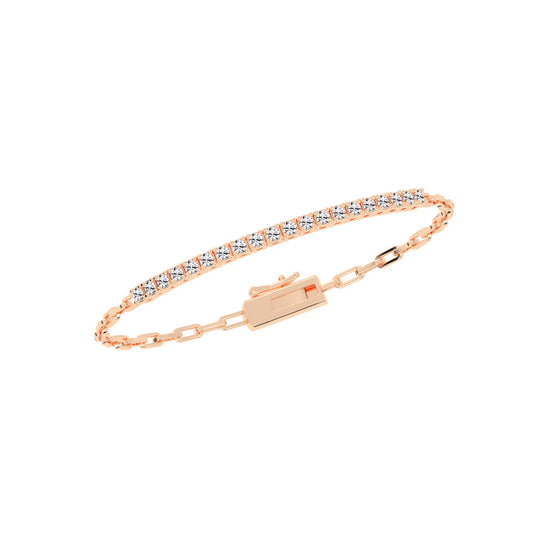 Aisla Round Cut Gauge Wire Chain Lab Diamond Bracelet