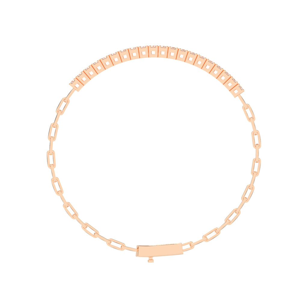 Aisla Round Cut Gauge Wire Chain Lab Diamond Bracelet