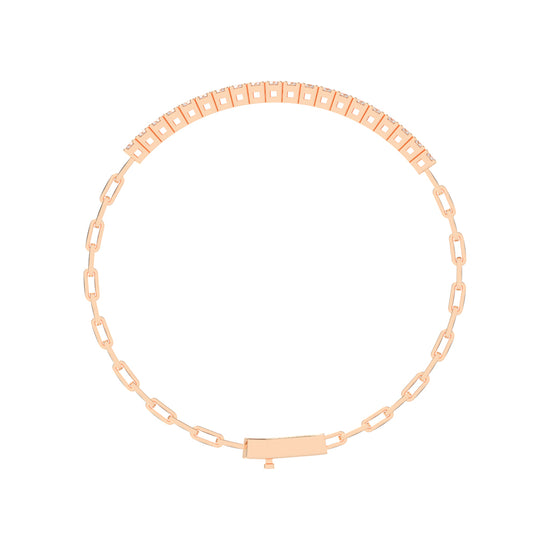 Aisla Round Cut Gauge Wire Chain Lab Diamond Bracelet