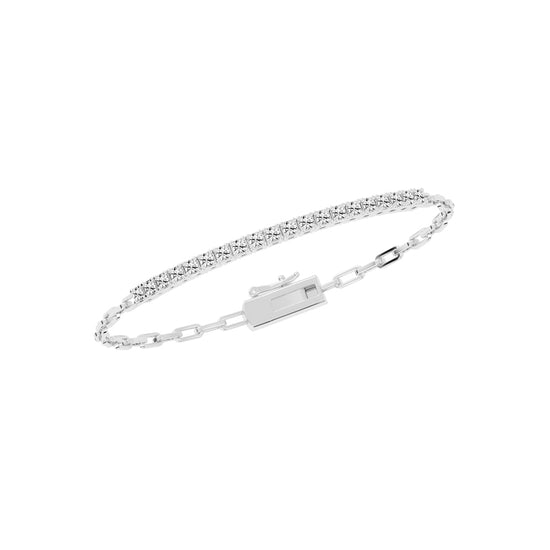 Aisla Round Cut Gauge Wire Chain Lab Diamond Bracelet