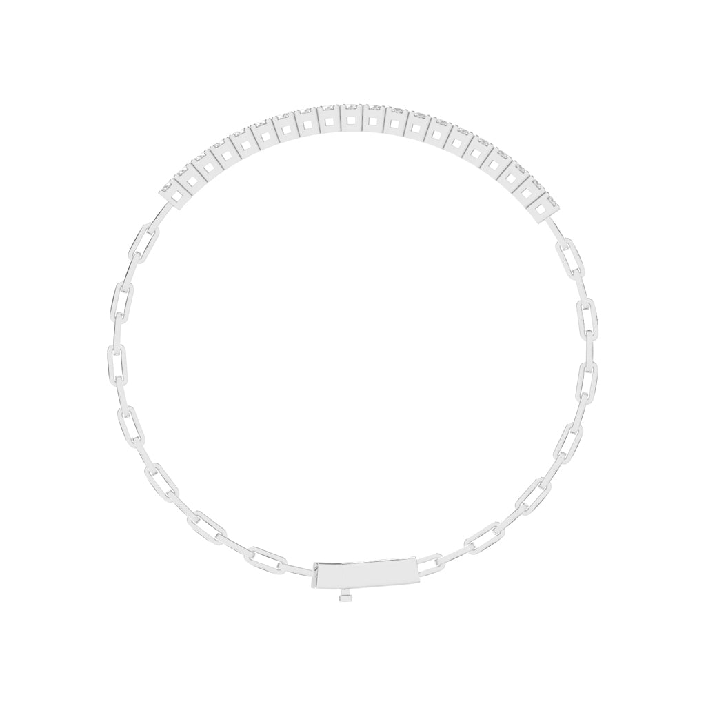 Aisla Round Cut Gauge Wire Chain Lab Diamond Bracelet