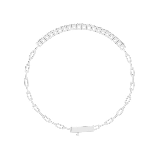 Aisla Round Cut Gauge Wire Chain Lab Diamond Bracelet