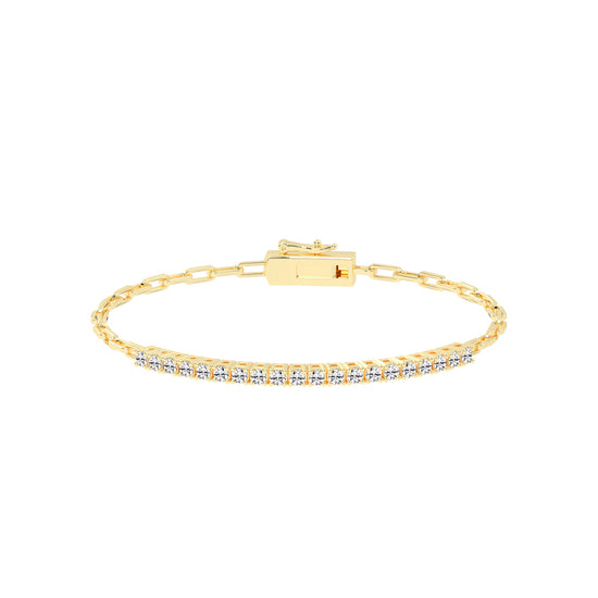 Aisla Round Cut Gauge Wire Chain Lab Diamond Bracelet