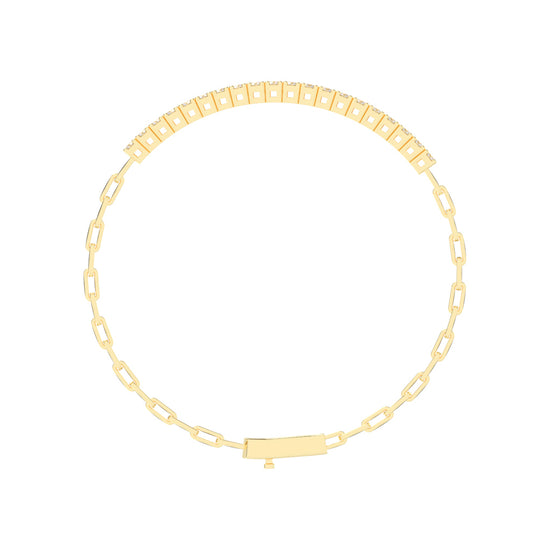 Aisla Round Cut Gauge Wire Chain Lab Diamond Bracelet