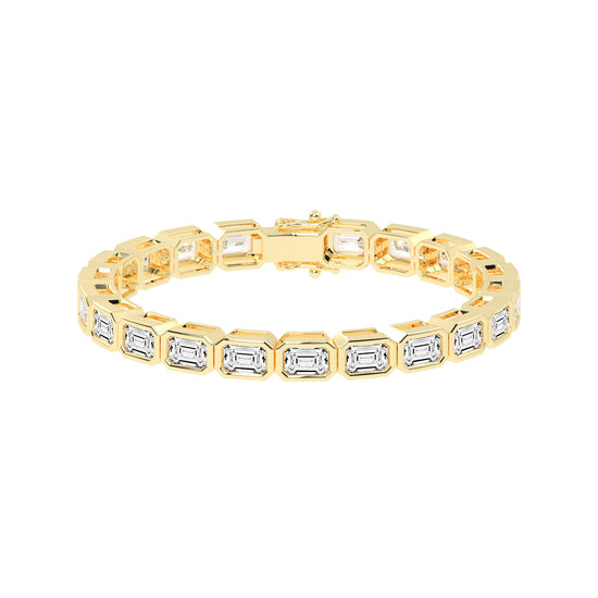 Amara Bezel Set Emerald Tennis Lab Diamond Bracelet