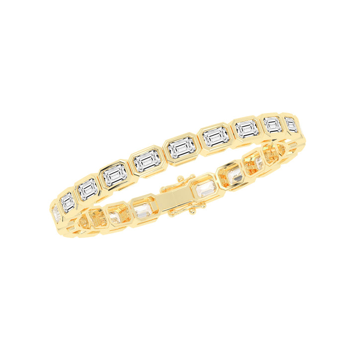 Amara Bezel Set Emerald Tennis Lab Diamond Bracelet
