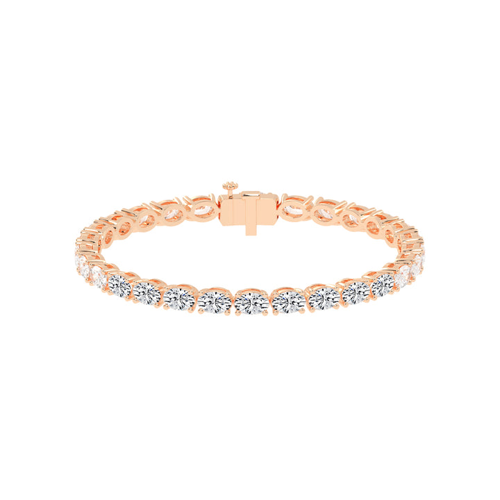 Avari Shared Setting Oval Cut Tennis Lab Diamond Bracelet