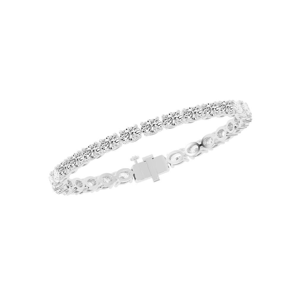 Avari Shared Setting Oval Cut Tennis Lab Diamond Bracelet