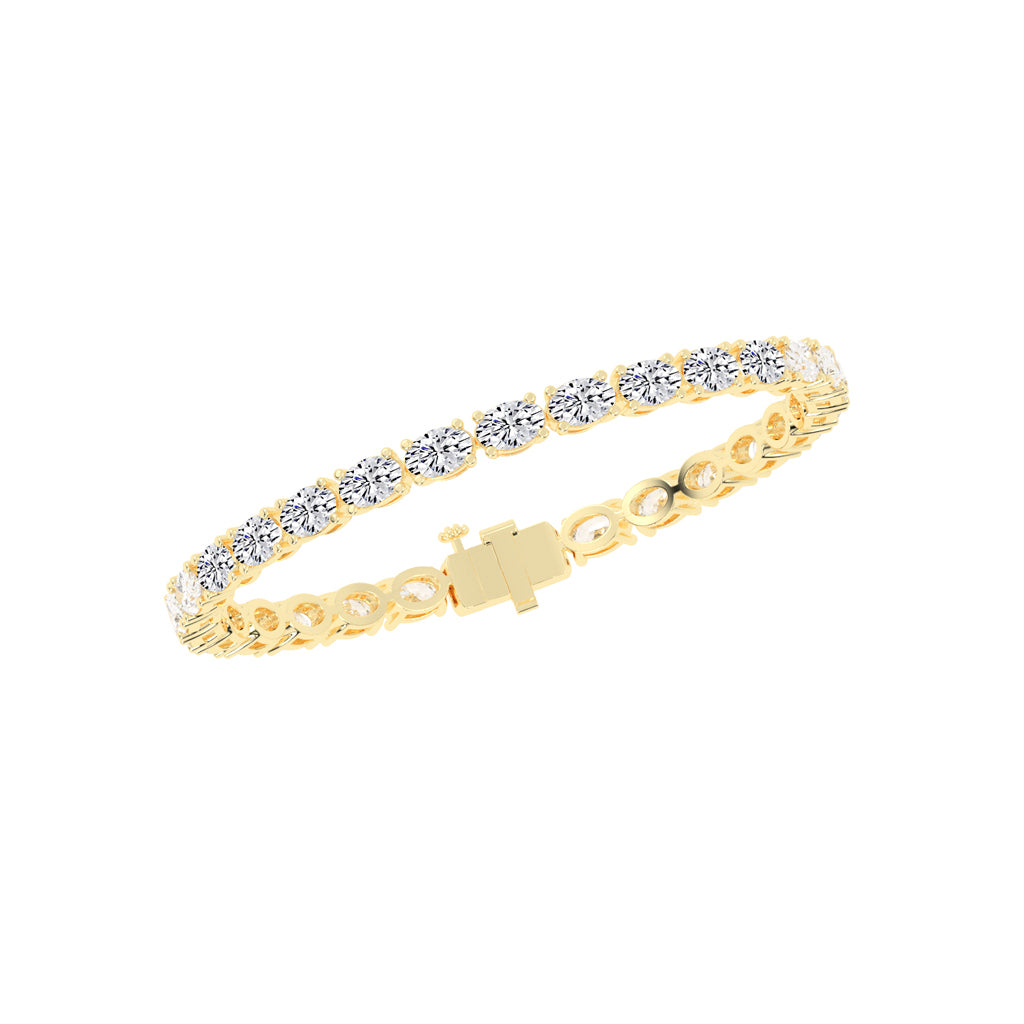 Avari Shared Setting Oval Cut Tennis Lab Diamond Bracelet