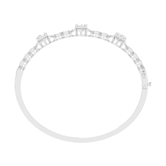Oria Floral Round Cut Kada Lab Diamond Bracelet