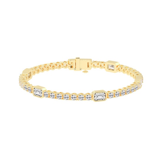 Nixie 6Ct Emerald Cut Fancy Lab Diamond Bracelet
