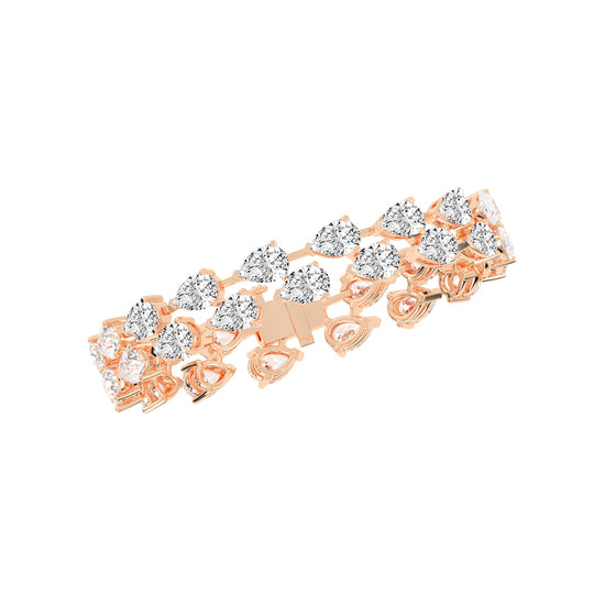 Galya Two Row Pear Cut Fancy Lab Diamond Bracelet