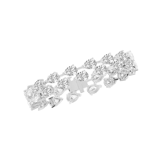 Galya Two Row Pear Cut Fancy Lab Diamond Bracelet