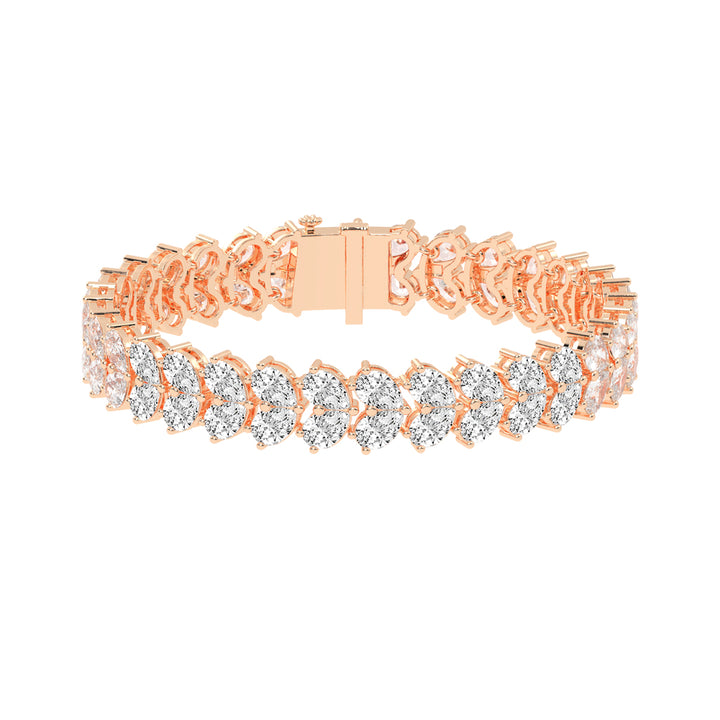 Elyse Two Row Pear Cut Fancy Lab Diamond Bracelet