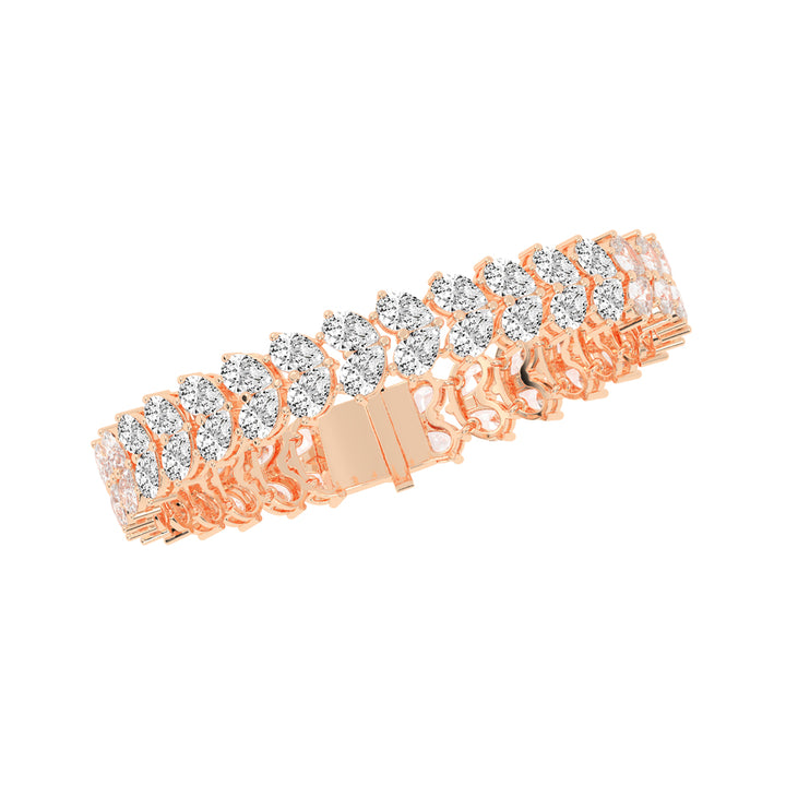 Elyse Two Row Pear Cut Fancy Lab Diamond Bracelet