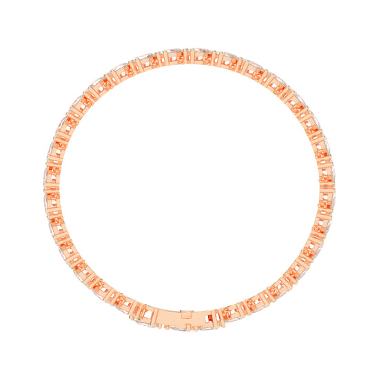Elyse Two Row Pear Cut Fancy Lab Diamond Bracelet