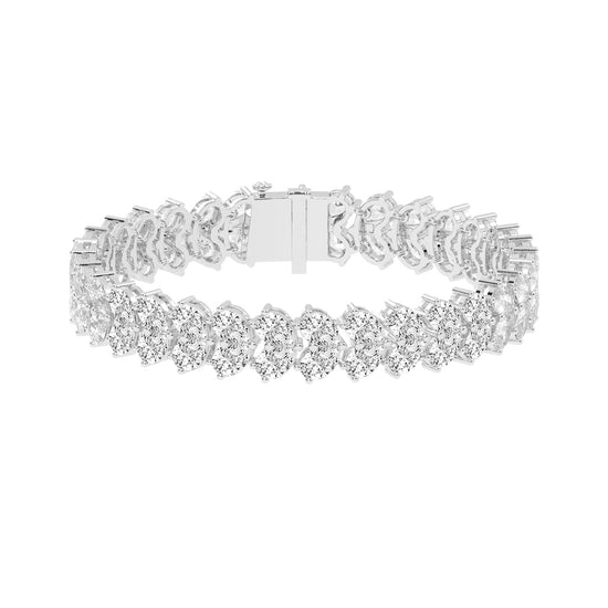 Elyse Two Row Pear Cut Fancy Lab Diamond Bracelet