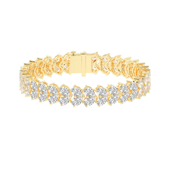 Elyse Two Row Pear Cut Fancy Lab Diamond Bracelet