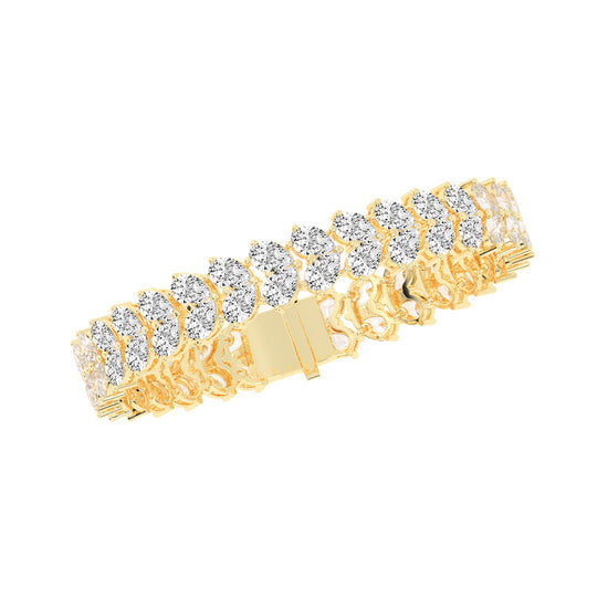 Elyse Two Row Pear Cut Fancy Lab Diamond Bracelet
