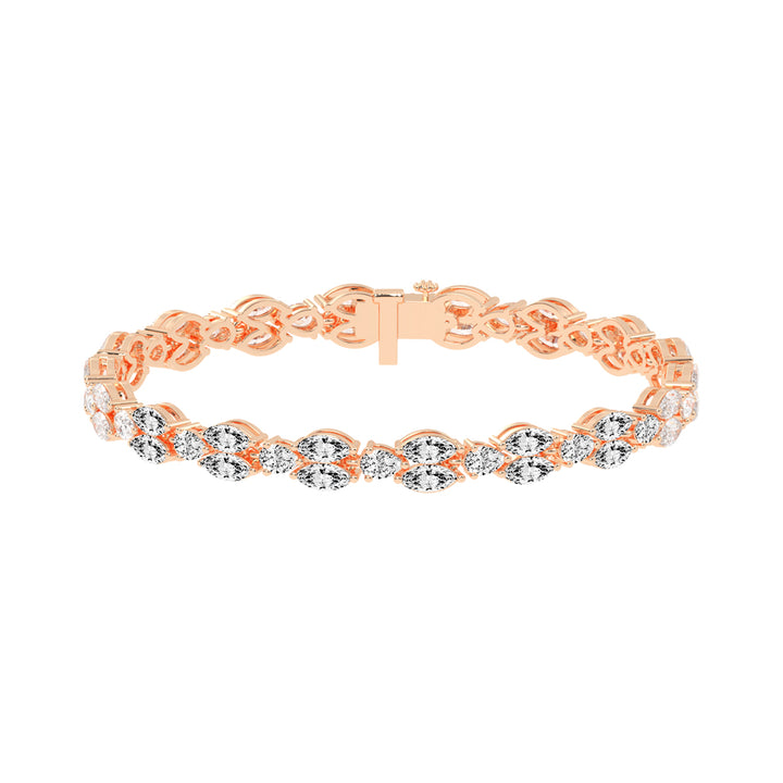 Solis Two Row Marquise Cut Fancy Lab Diamond Bracelet
