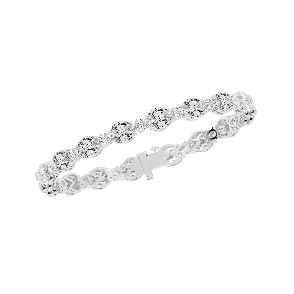 Solis Two Row Marquise Cut Fancy Lab Diamond Bracelet