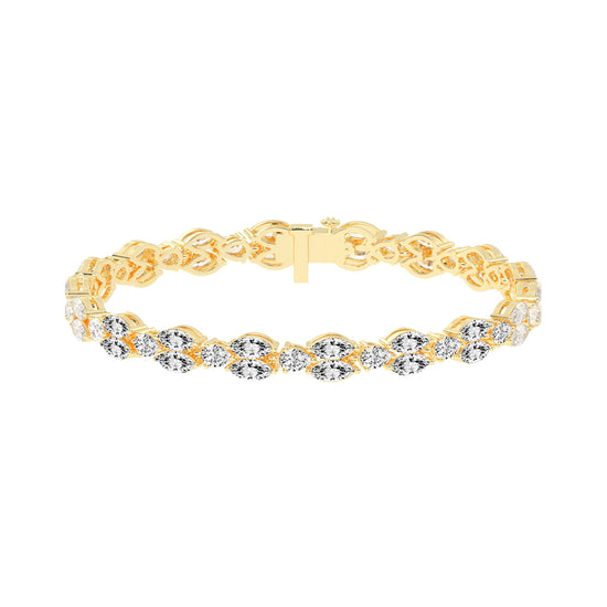 Solis Two Row Marquise Cut Fancy Lab Diamond Bracelet