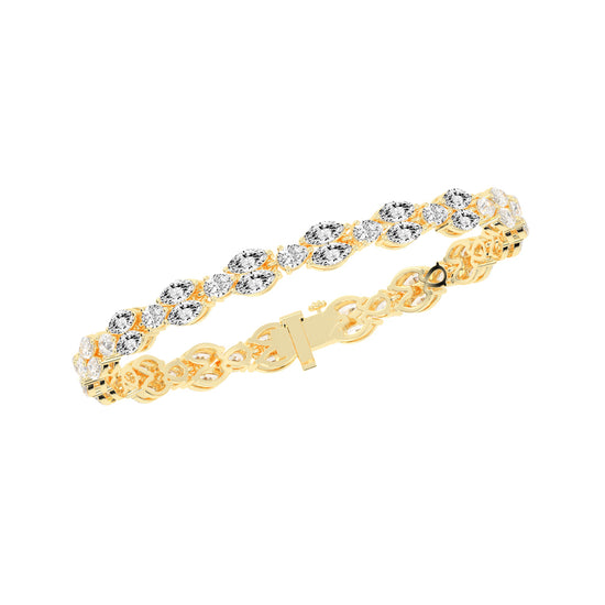 Solis Two Row Marquise Cut Fancy Lab Diamond Bracelet