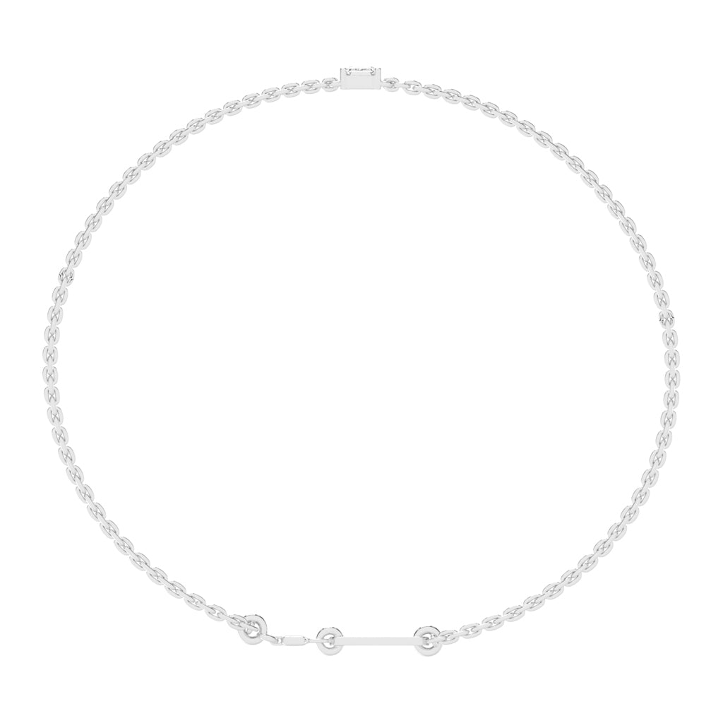 Infinity Charm Emerald Cut Delicate Lab Diamond Bracelet