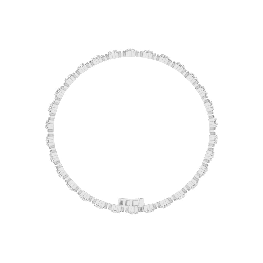 Silara Miracle Setting Oval Cut Tennis Lab Diamond Bracelet