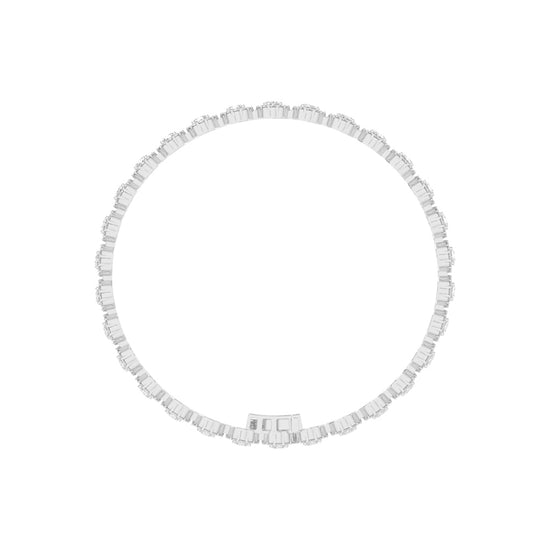 Silara Miracle Setting Oval Cut Tennis Lab Diamond Bracelet
