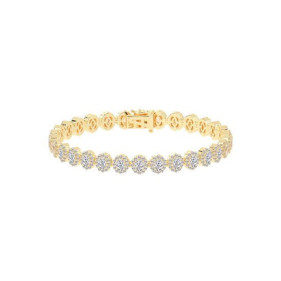 Silara Miracle Setting Oval Cut Tennis Lab Diamond Bracelet