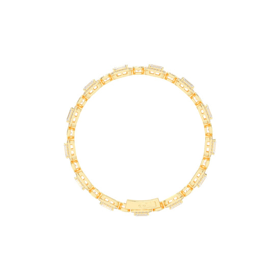 Avelis Double Emerald Cut Fancy Lab Diamond Bracelet