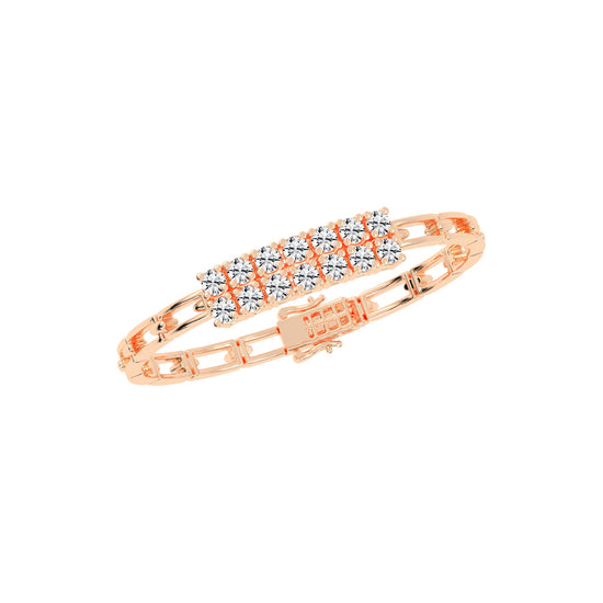 Novella Double Row Round Cut Fancy Lab Diamond Bracelet