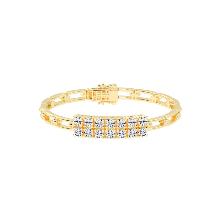 Novella Double Row Round Cut Fancy Lab Diamond Bracelet