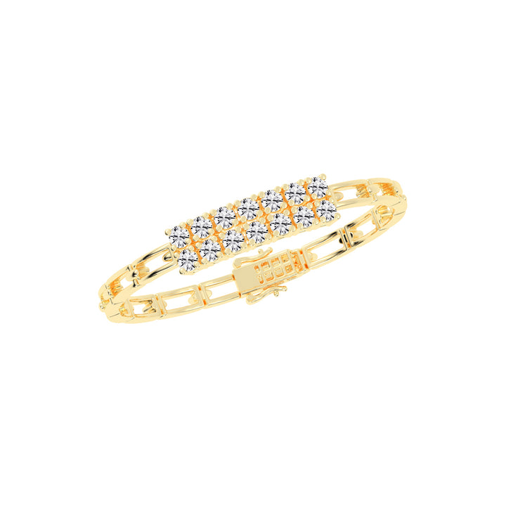 Novella Double Row Round Cut Fancy Lab Diamond Bracelet