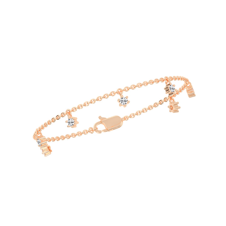Aurora Belle  Falling Round Cut Delicate Lab Diamond Bracelet