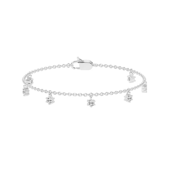 Aurora Belle  Falling Round Cut Delicate Lab Diamond Bracelet
