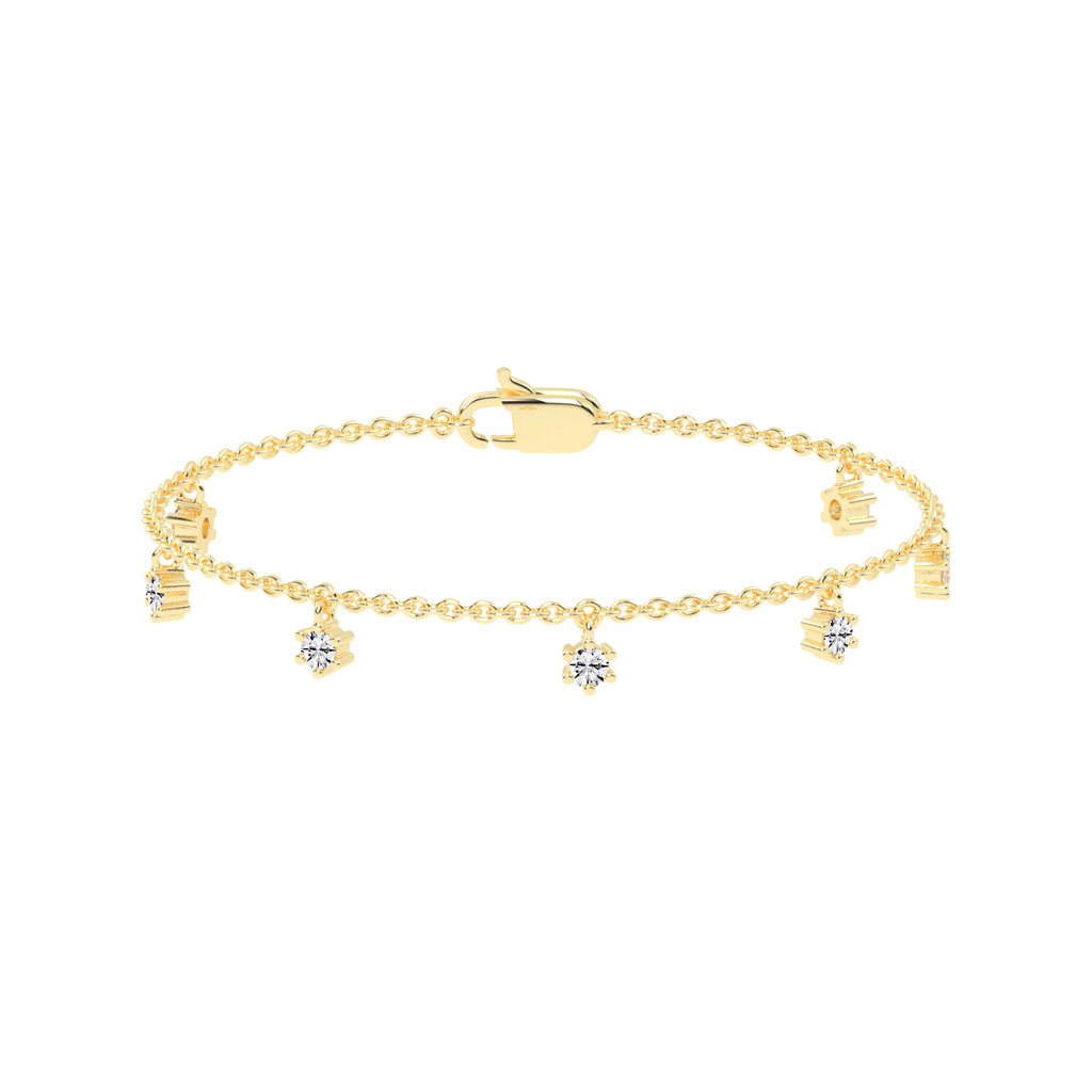 Aurora Belle  Falling Round Cut Delicate Lab Diamond Bracelet