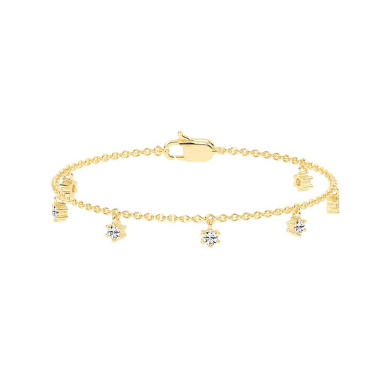 Aurora Belle  Falling Round Cut Delicate Lab Diamond Bracelet